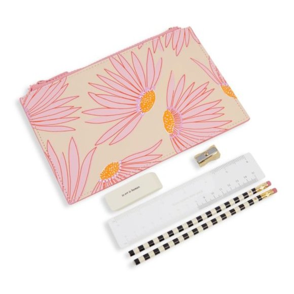 Falling Flower Pencil Pouch & Stationery 6-Piece Set. It is NEW. - Picture 2 of 15
